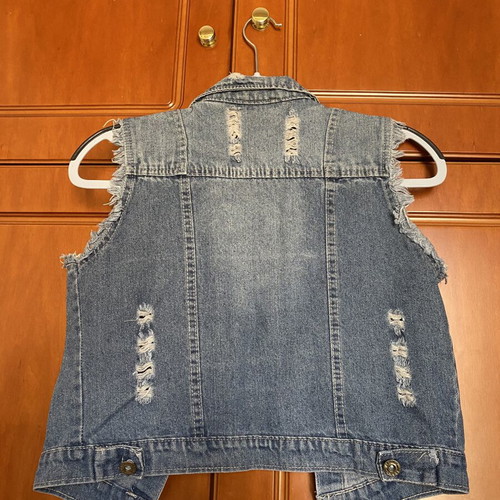 Jean sleeveless women's vest, size S, blue