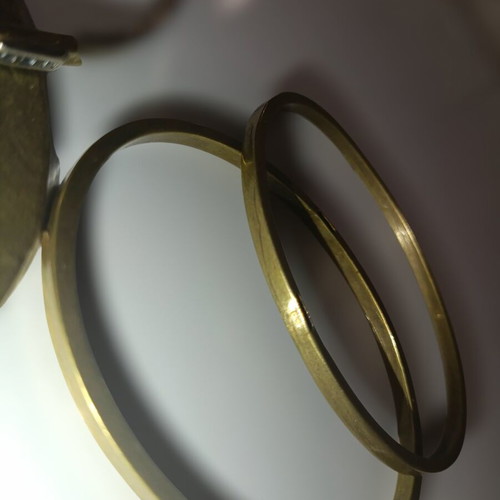 GOTI bracelet set used, 4 brass vintage bangles 1970s-1980s