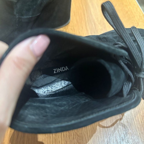 Zinda black suede wedge ankle boots size 38 like new