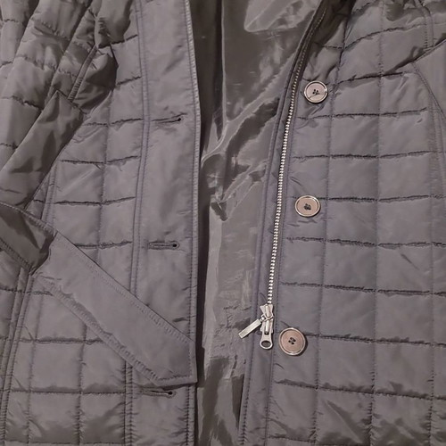 Madeleine quilted coat used, black, size Large