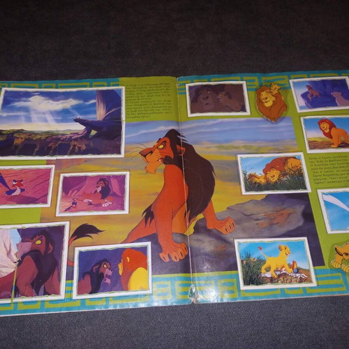 Collectible Lion King Panini album used with all stickers