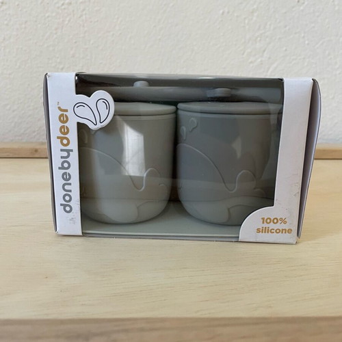 Wally Grey Done By Deer cup with straw set of 2 new