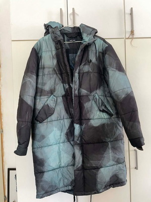 Fred Perry men's parka jacket like new, blue and green, size L