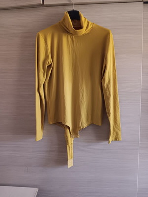 Women's bodysuit with high neck like new, yellow, size XL