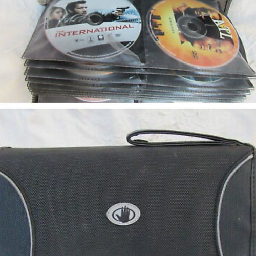 Body Glove (Fellowes) CD/DVD case used, black, holds 64 discs with zip closure