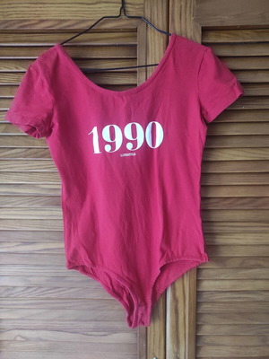 Red bodysuit 1990 with print