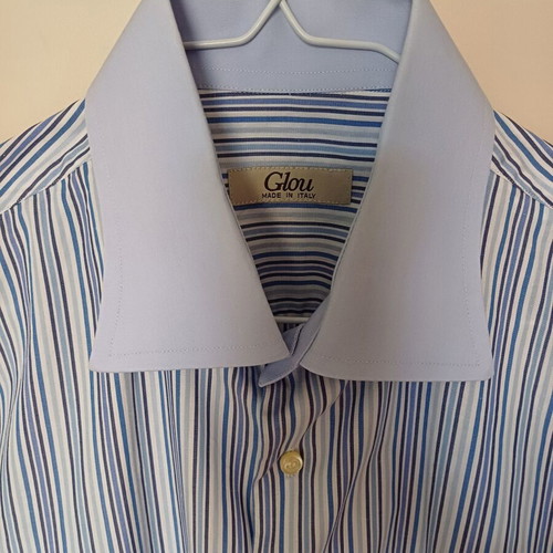 Striped shirt like new, size L, with contrasting collar and cuffs