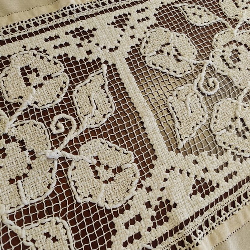 Handmade curtain 140 x 135 used with minor repairable damage