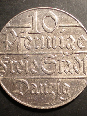 Danzig 10 pfennige 1923 coin uncirculated, very rare