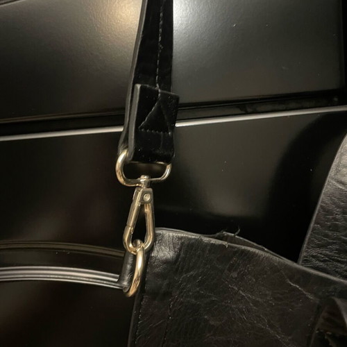 Zara leather tote bag like new, black with silver details