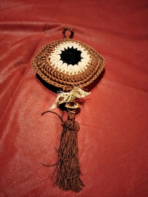 Macrame charm new, beautiful decorative eye