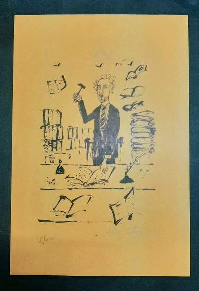 АРГИРАКИС МИНОС. РЕДКИ ПОСТЕР 1984. ПОДПИСАН С МОЛИВ.