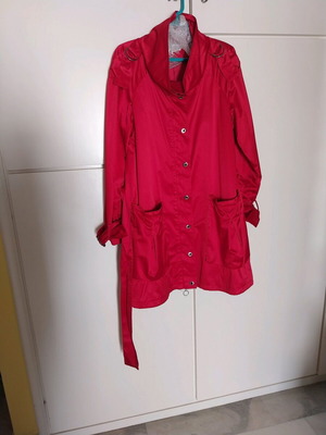 Trenchcoat Zara κόκκινο σαν καινούργιο, ελεύθερη γραμμή, μέγεθος L