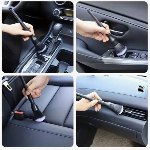 Car Detailing Brushes Premium Set 2 Pieces for Interior Cleaning