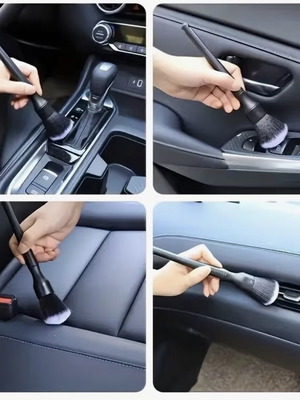 Car Detailing Brushes Premium Set 2 Pieces for Interior Cleaning