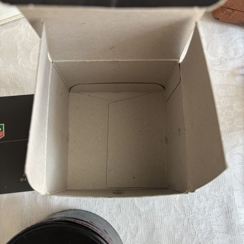 Tag Heuer leather watch case used with box and booklet