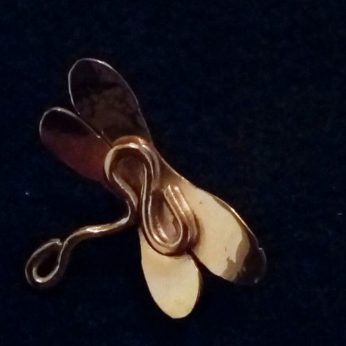 Dragonfly ring UniqueJewerly silver 925 with copper, handmade