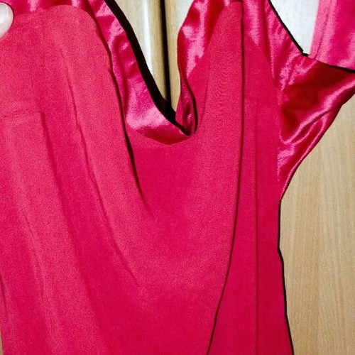 Evening dress red, new, ankle-length, Italian origin
