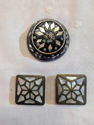 Vintage ethnic pill boxes set of 3, handmade decorative miniatures