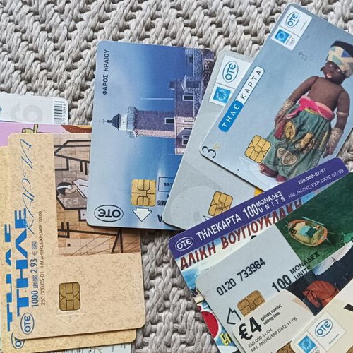 Greek phone cards used, pack of over 80