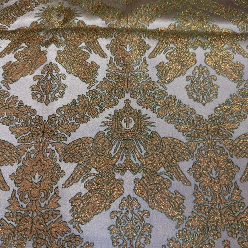 Ecclesiastical Fabric with Gold Thread and Angels, New, Greek Made by ΗΛΙΟΣ