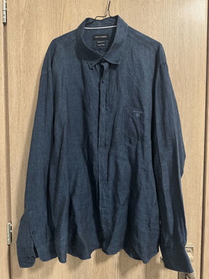 Λινό πουκάμισο Navy & Green 3XL σαν καινούργιο