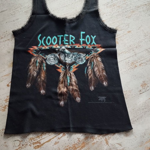 Vintage tank top with Harley Davidson motorcycle print new, black, size M