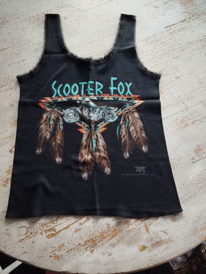 Vintage tank top with Harley Davidson motorcycle print new, black, size M