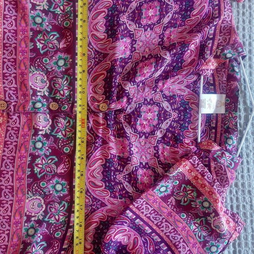 Khan silk tunic shirt like new, boho paisley floral multicolor