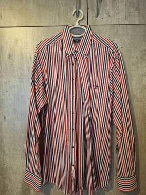 Navy & Green men's checked shirt size large like new