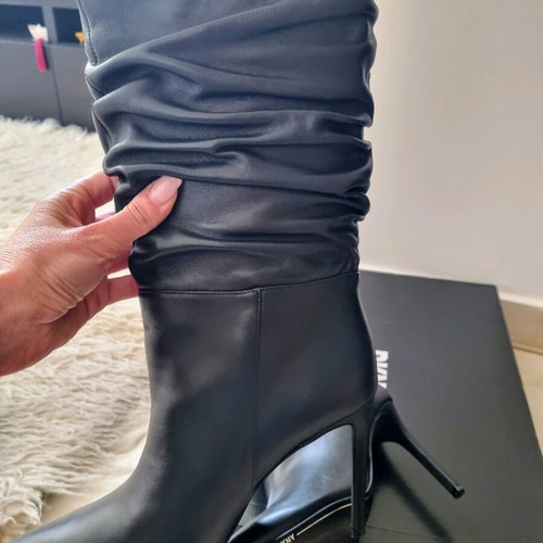 DKNY leather boots new, black, size 40.5