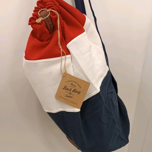 Handmade Back Bag backpack new, blue and red