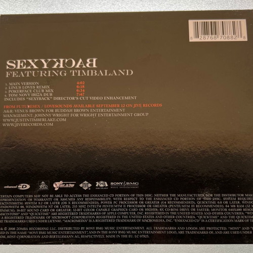 Justin Timberlake Sexyback 4-trk CD single used