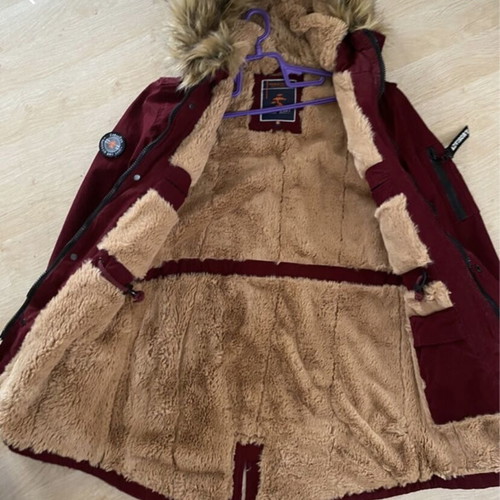 Jacket with fur new, size L / 40 / 12, warm