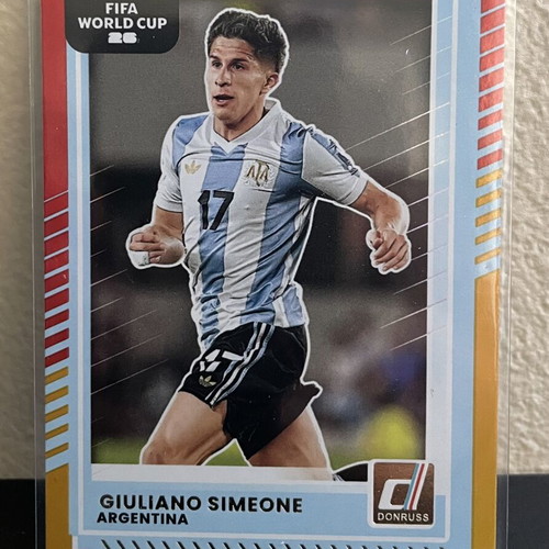 2025-26 Panini Donruss Road to World Cup Parallel Red and Gold Giuliano Simeone card like new