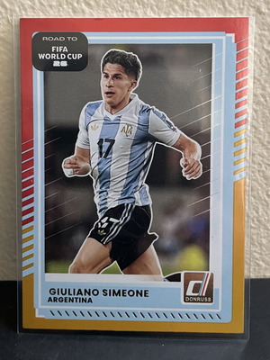 2025-26 Panini Donruss Road to World Cup Parallel Red and Gold Giuliano Simeone card like new