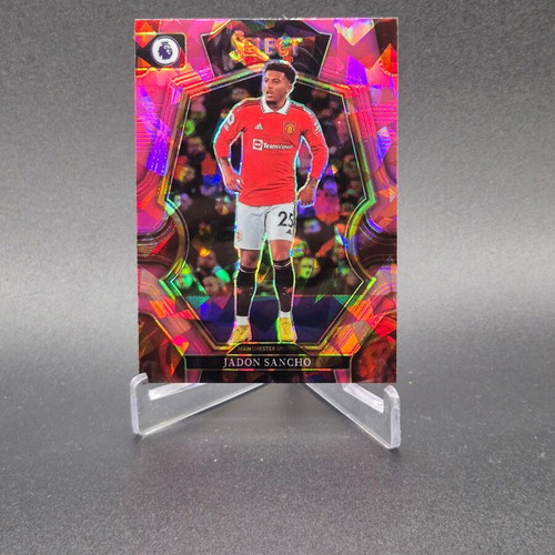 2022 Panini Select Premier League Mezzanine Pink Ice Prizm Jadon Sancho #186 Manchester United card