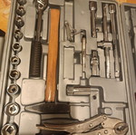 Hand tool set used in plastic case - toolbox