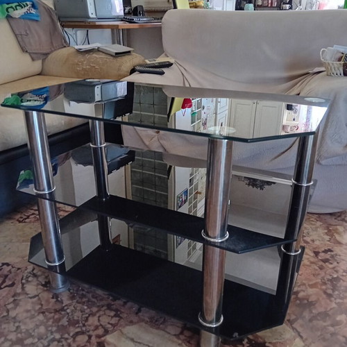 3-tier glass TV stand