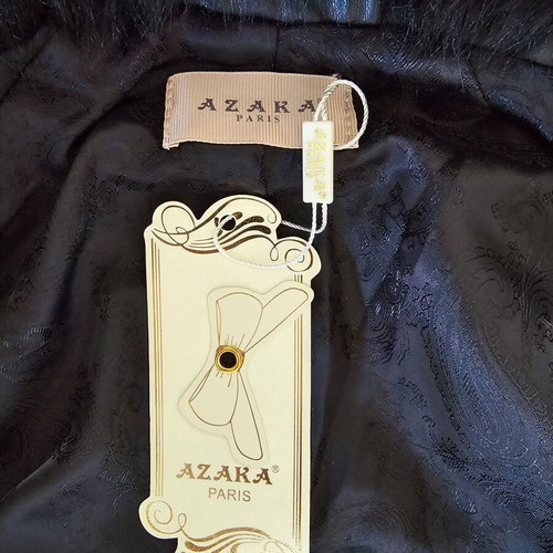 Azaka Fur Outerwear Onesize with Faux Leather and Sequin Embroidery, New