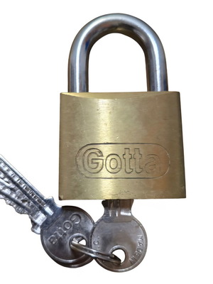 Gotta 50mm brass padlock new with 3 keys