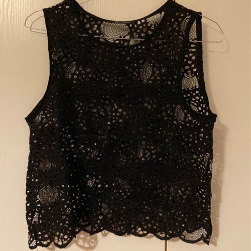 Zara black top with transparency like new, size M