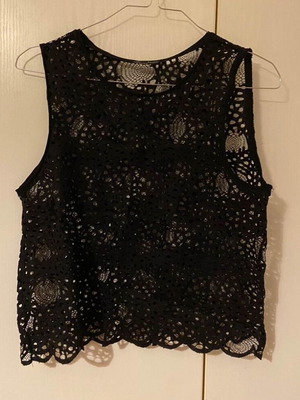 Zara black top with transparency like new, size M