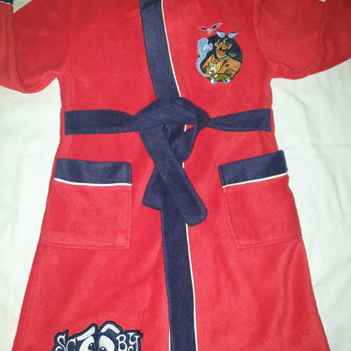 Scooby Doo children's robe used, size 5-6 years, red with hood