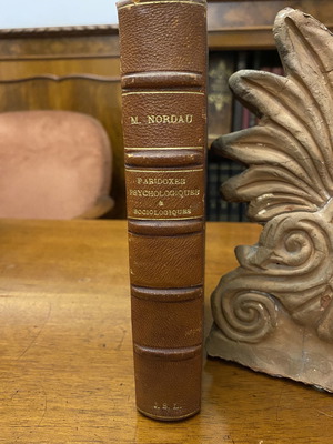 Max Nordau «Paradoxes Psychologiques» used book, Paris edition 1907, leather binding