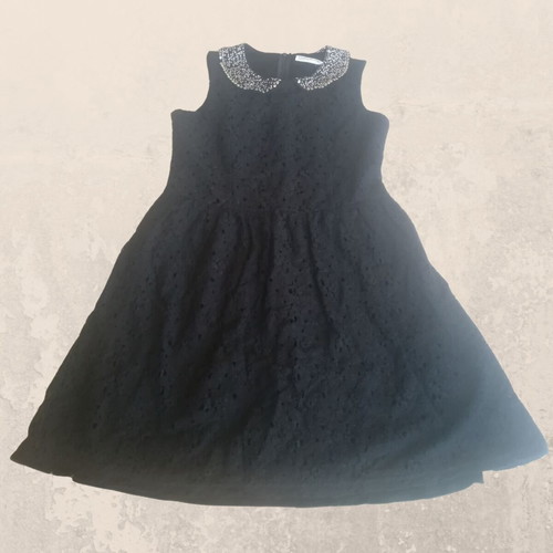 Black lace dress Clockhouse used with pearl and rhinestone collar