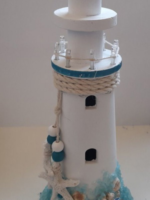 Summer decorative lighthouse with lights, battery operated