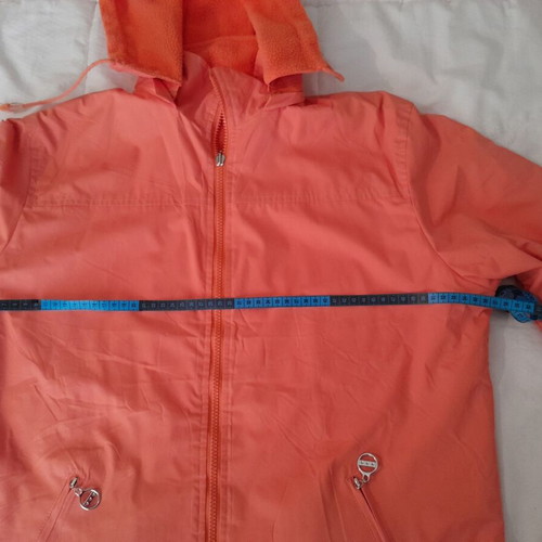 Spring fleece jacket L with removable hood like new, pale apricot