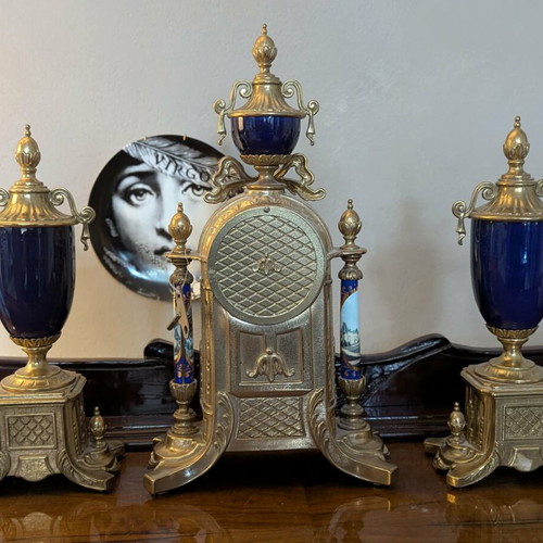 Imperial mantel clock set 3 pieces, like new, Franz Hermle mechanism