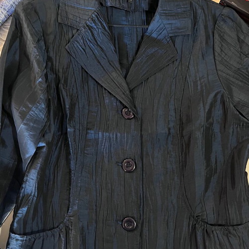 Laura Lardini blazer jacket, navy blue, crinkled texture